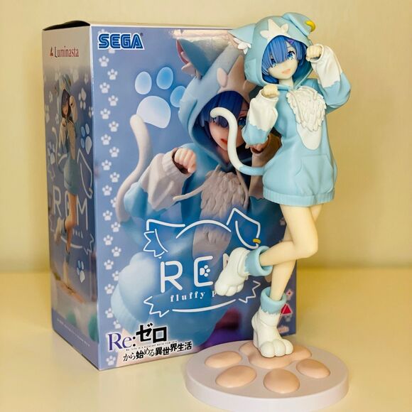 NIB SEGA Luminasta REM Mofumofu(Cat Girl) from Re:starting life in another world - Picture 6 of 10